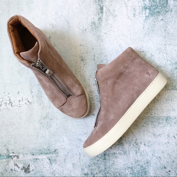 Frye Shoes - FRYE • Lena Suede High Top Zipper Sneaker